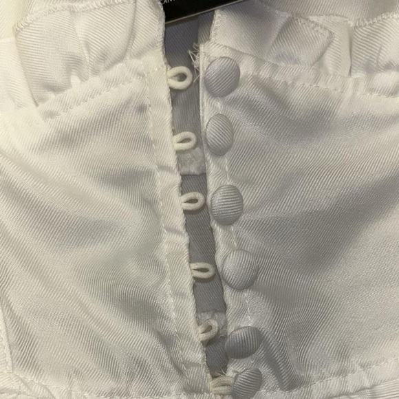 PrettyLittleThing White Button-Front Ruffle Dress - Picture 2 of 7